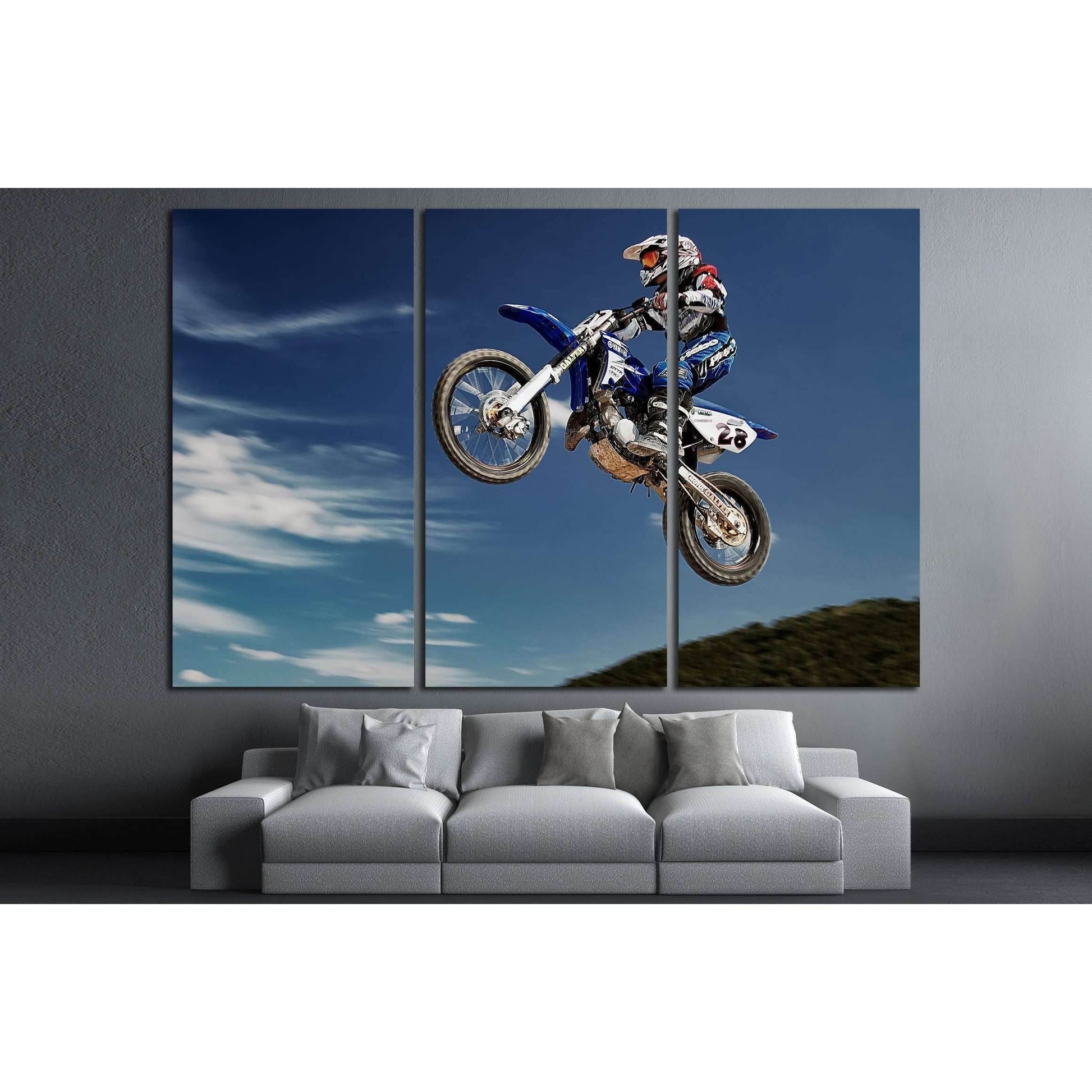 Motocross Poster Print №2475 Ready to Hang Canvas PrintCanvas art arrives ready to hang, with hanging accessories included and no additional framing required. Every canvas print is hand-crafted, made on-demand at our workshop and expertly stretched around