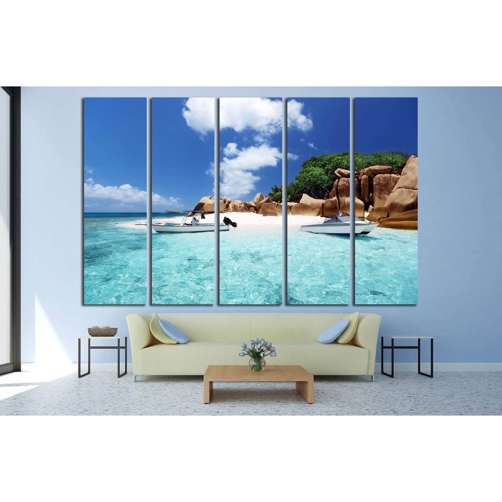 speed boat on the beach of Coco Island, Seychelles №2512 Ready to Hang Canvas PrintCanvas art arrives ready to hang, with hanging accessories included and no additional framing required. Every canvas print is hand-crafted, made on-demand at our workshop a