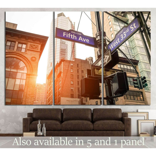 Street sign, Manhattan №870 Ready to Hang Canvas PrintCanvas art arrives ready to hang, with hanging accessories included and no additional framing required. Every canvas print is hand-crafted, made on-demand at our workshop and expertly stretched around