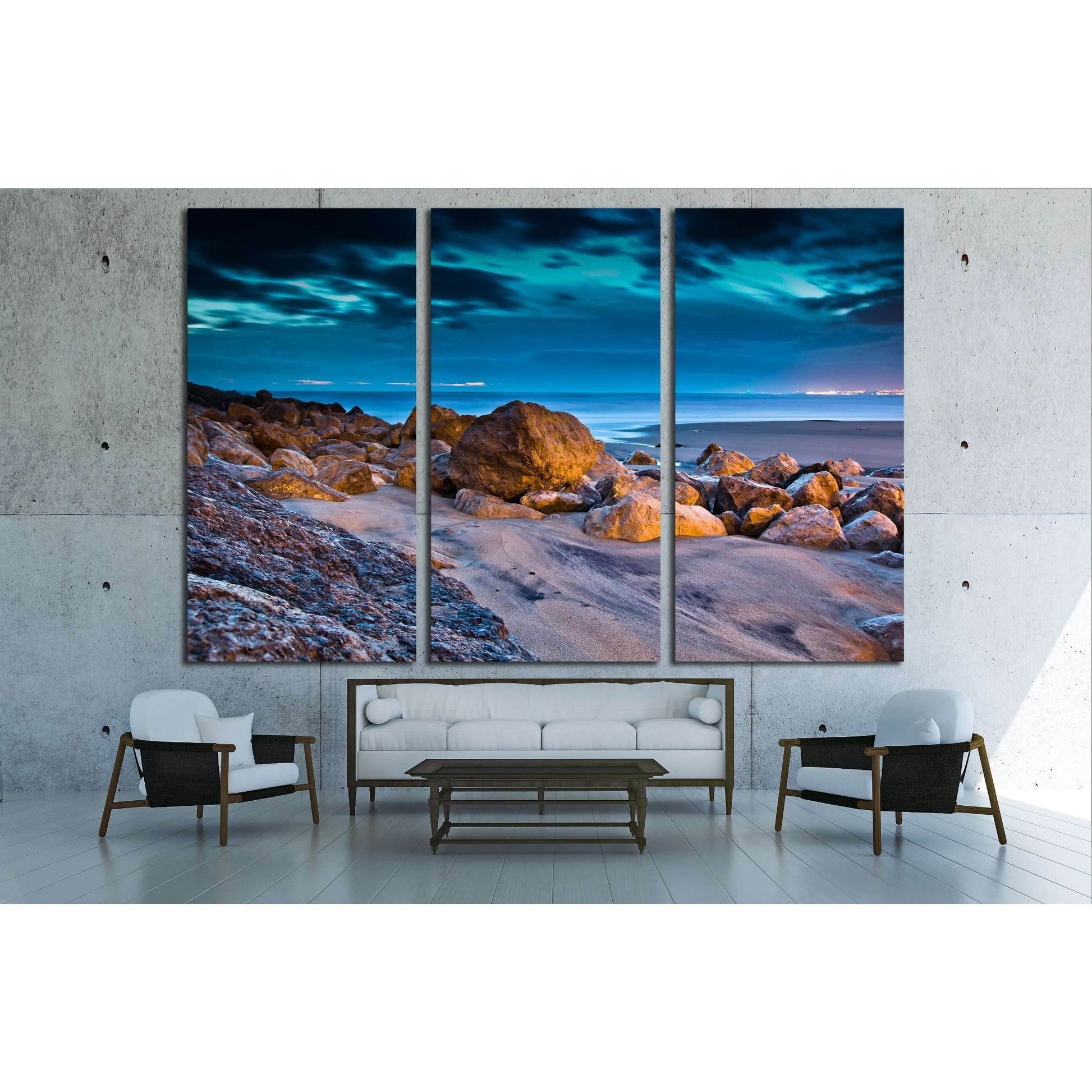 Sunset on the stones beach in Portugal №2671 Ready to Hang Canvas PrintCanvas art arrives ready to hang, with hanging accessories included and no additional framing required. Every canvas print is hand-crafted, made on-demand at our workshop and expertly