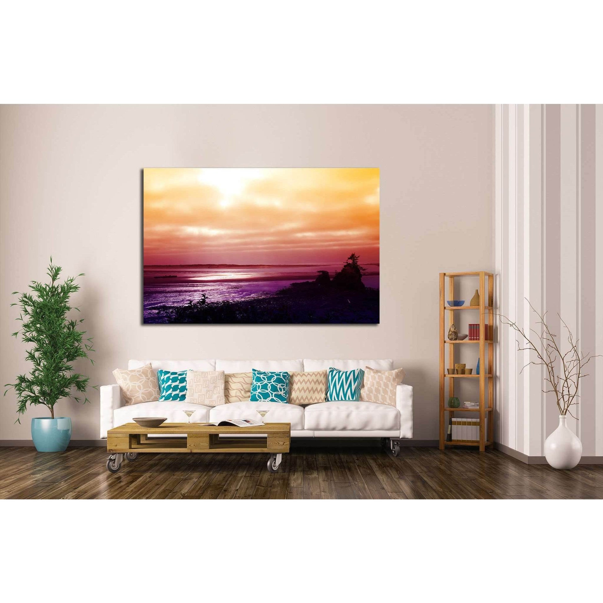 Sunset over the Pacific Coast near Lincoln City, Oregon №1957 Ready to Hang Canvas PrintCanvas art arrives ready to hang, with hanging accessories included and no additional framing required. Every canvas print is hand-crafted, made on-demand at our works