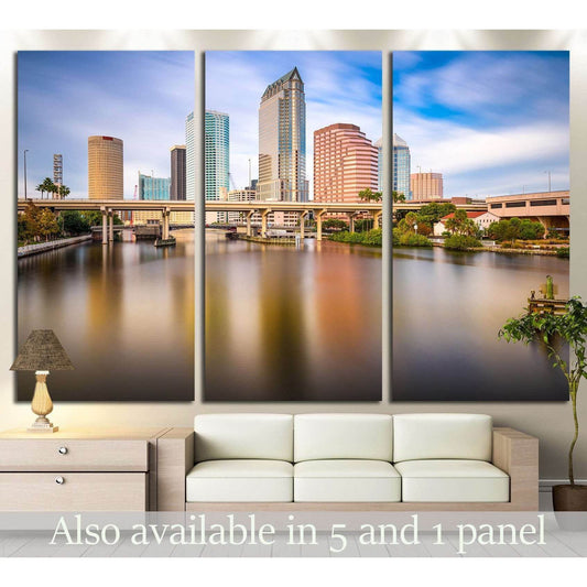 Tampa, FLorida, USA downtown city skyline on the Hillsborough River №1690 Ready to Hang Canvas PrintCanvas art arrives ready to hang, with hanging accessories included and no additional framing required. Every canvas print is hand-crafted, made on-demand