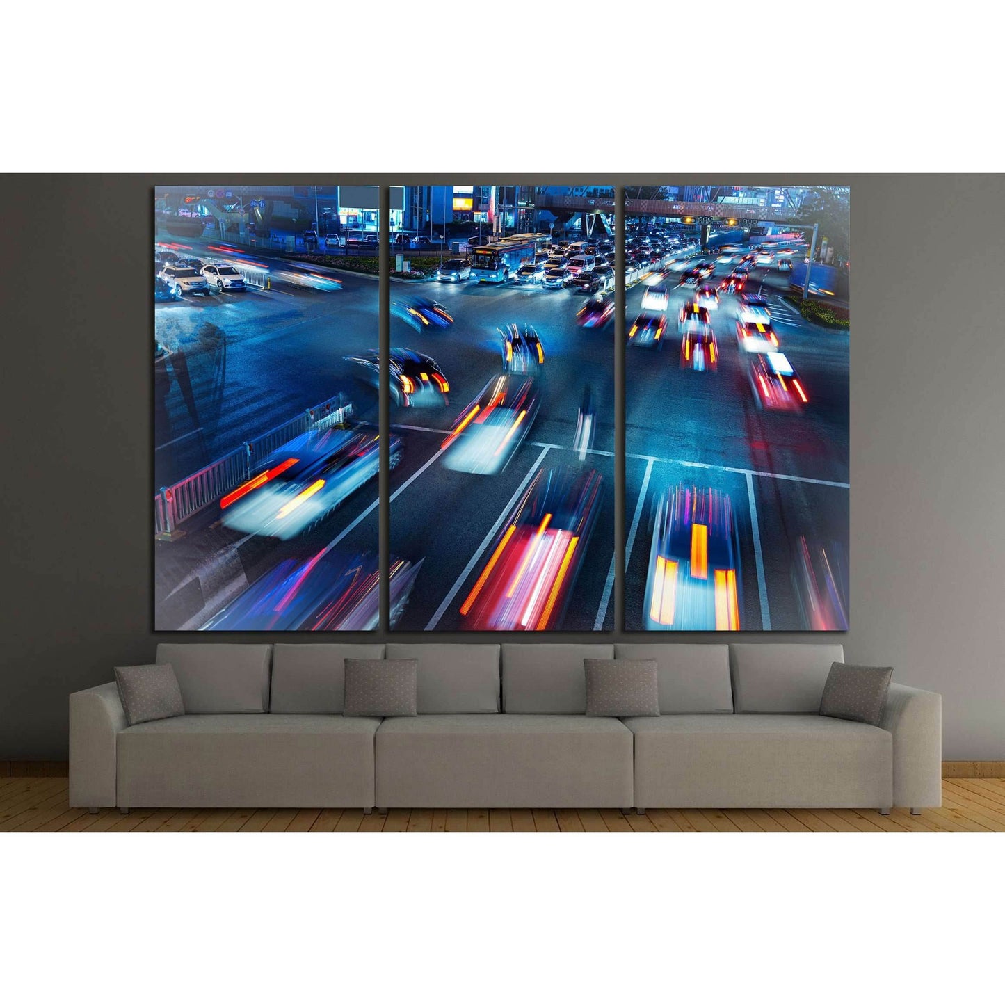 The busy traffic in the city №2213 Ready to Hang Canvas PrintCanvas art arrives ready to hang, with hanging accessories included and no additional framing required. Every canvas print is hand-crafted, made on-demand at our workshop and expertly stretched