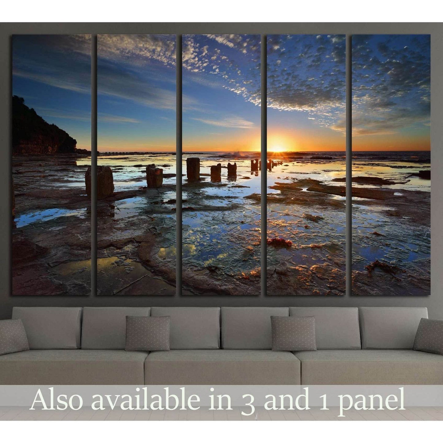 The golden sun rises on the horizon its first rays of light streaking across Australia №2523 Ready to Hang Canvas PrintCanvas art arrives ready to hang, with hanging accessories included and no additional framing required. Every canvas print is hand-craft