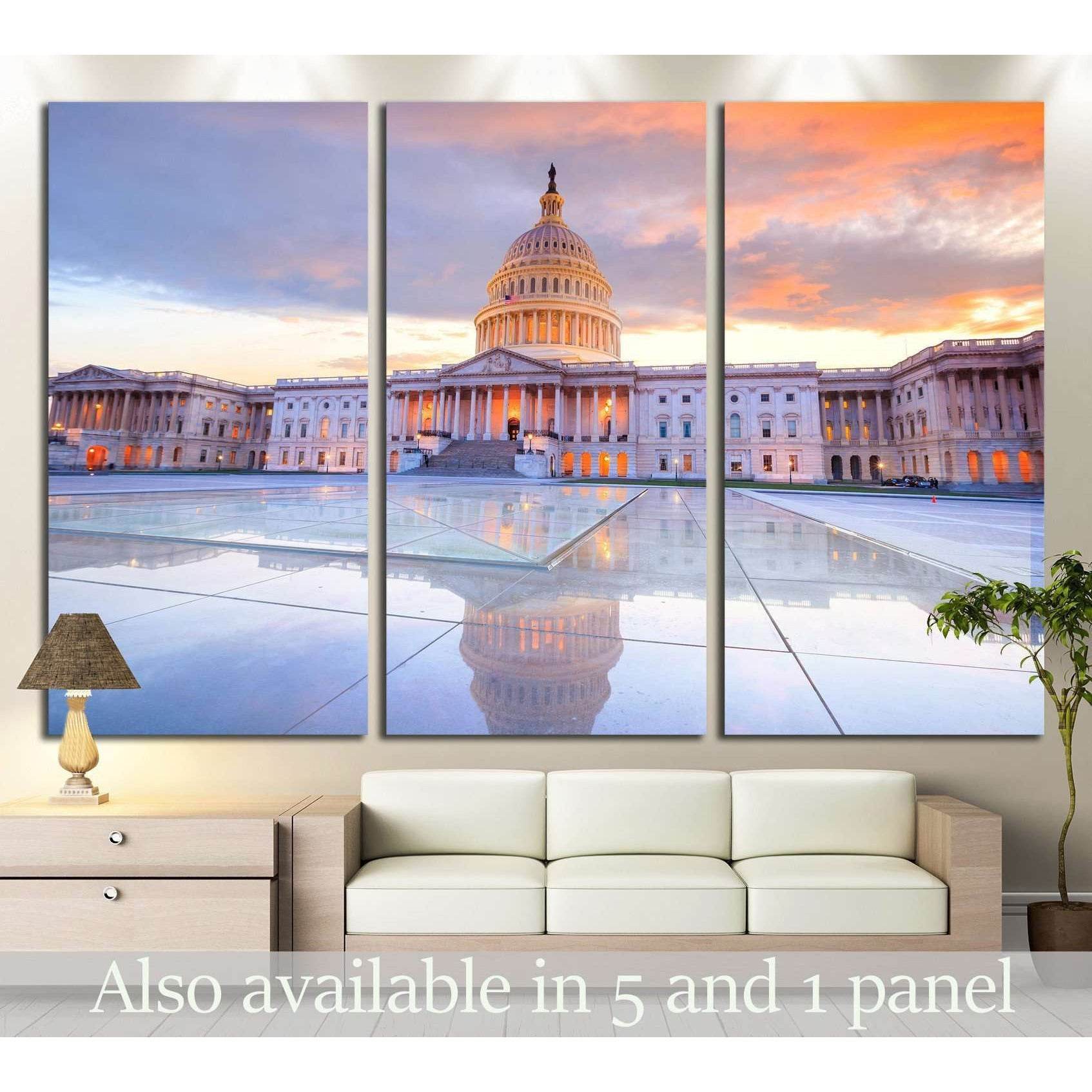 The United States Capitol building with the dome lit up at night USA №2057 Ready to Hang Canvas PrintCanvas art arrives ready to hang, with hanging accessories included and no additional framing required. Every canvas print is hand-crafted, made on-demand