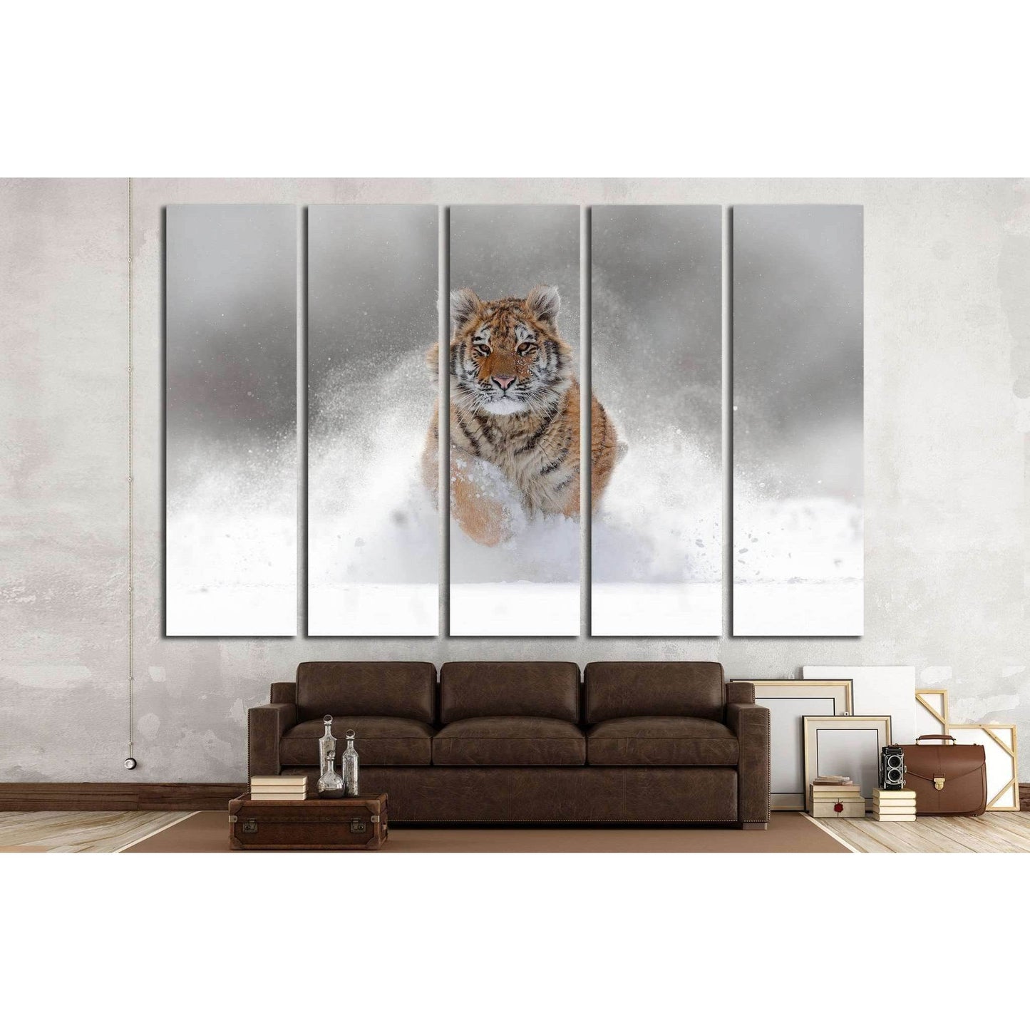 Tiger in wild winter nature. Amur tiger running in the snow №1831 Ready to Hang Canvas PrintCanvas art arrives ready to hang, with hanging accessories included and no additional framing required. Every canvas print is hand-crafted, made on-demand at our w