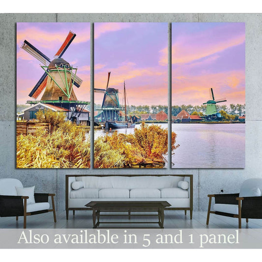 Unique old, authentic, real working windmills in the suburbs of Amsterdam, the Netherlands. №2305 Ready to Hang Canvas PrintCanvas art arrives ready to hang, with hanging accessories included and no additional framing required. Every canvas print is hand-