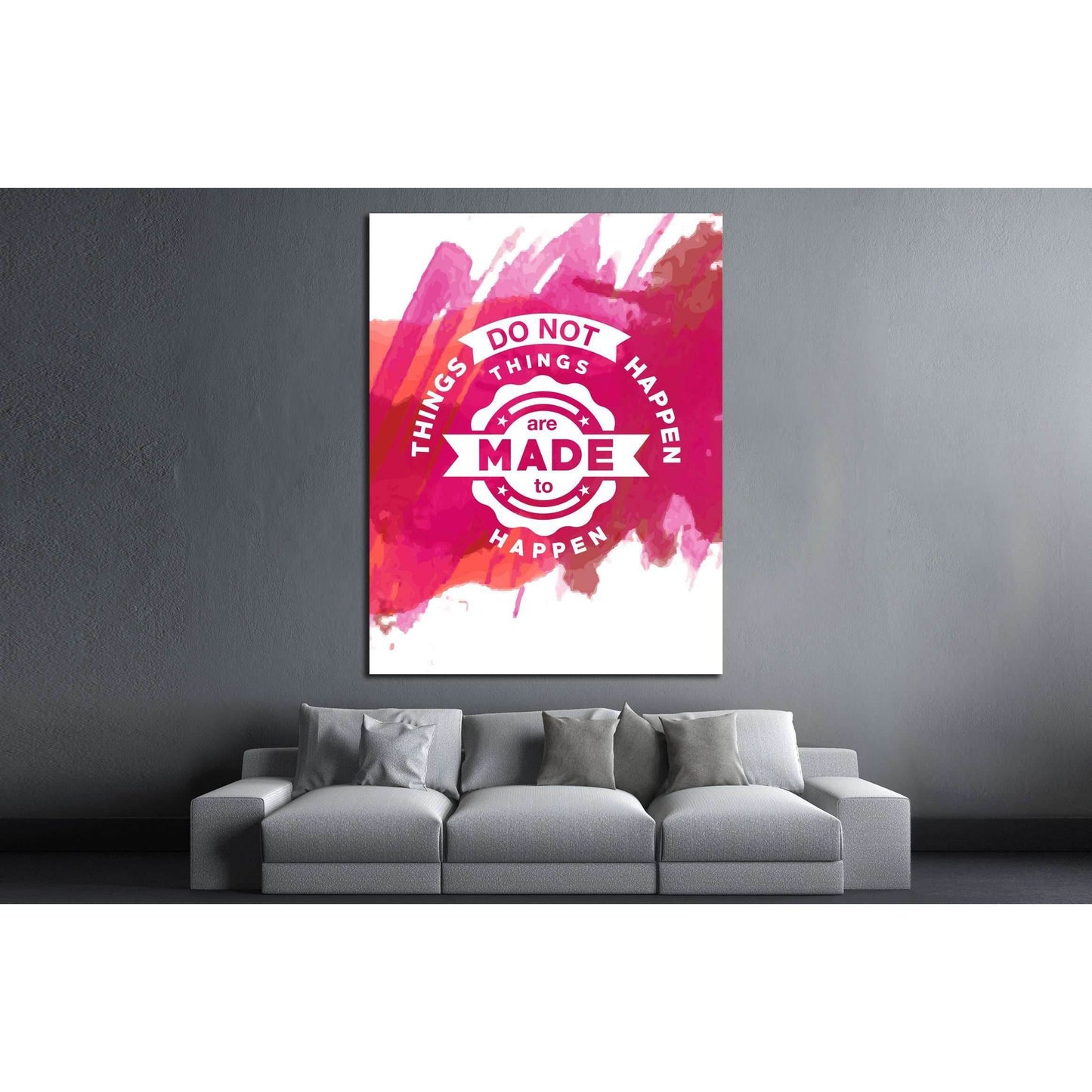 Vintage canvas with motivation quote on red pink abstract watercolor background №4560 Ready to Hang Canvas PrintCanvas art arrives ready to hang, with hanging accessories included and no additional framing required. Every canvas print is hand-crafted, mad