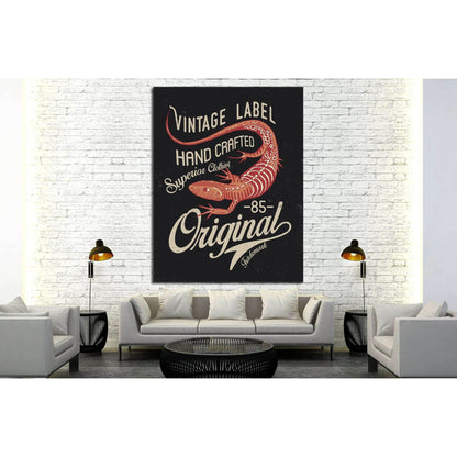 vintage label hand crafted №4588 Ready to Hang Canvas PrintCanvas art arrives ready to hang, with hanging accessories included and no additional framing required. Every canvas print is hand-crafted, made on-demand at our workshop and expertly stretched ar