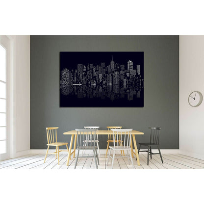 windows on abstract city skylines in black and white №1926 Ready to Hang Canvas PrintCanvas art arrives ready to hang, with hanging accessories included and no additional framing required. Every canvas print is hand-crafted, made on-demand at our workshop