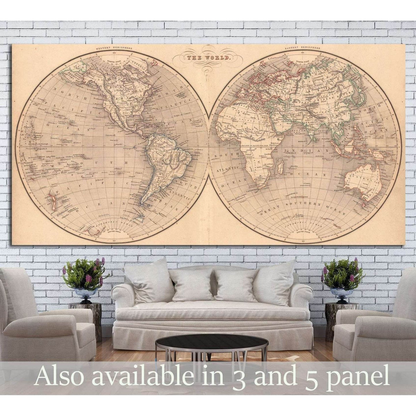 World Map №1497 Ready to Hang Canvas PrintCanvas art arrives ready to hang, with hanging accessories included and no additional framing required. Every canvas print is hand-crafted, made on-demand at our workshop and expertly stretched around 100% North A